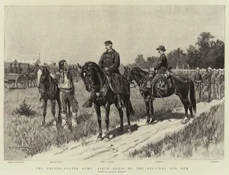 O exército dos Estados Unidos, vestido de campo dos oficiais e homens